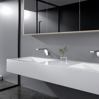Robinet de salle de bain mural encastré monotrou en laiton thermostatique doré moderne, design créatif pour salle de bain