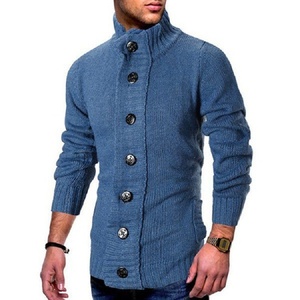 2022 Otoño Invierno para hombres de calidad de <span class=keywords><strong>Amazon</strong></span> cárdigan de punto suéter abrigo nueva moda estilo europeo americano - Product Image 5