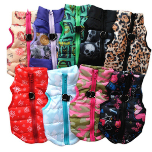 暖かいポリエステルパッド入りレジャー地中海デザイン犬用ハーネスベストペット冬コート幾何学模様 - Product Image 1