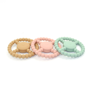 Anneau de <span class=keywords><strong>dentition</strong></span> en Silicone pour bébé, 100% de qualité alimentaire, <span class=keywords><strong>jouet</strong></span> à mâcher <span class=keywords><strong>vibrant</strong></span>, 100% sans BPA - Product Image 2