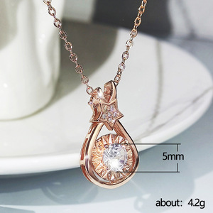 Collana con Ciondolo a Goccia a Forma di Stella per Donne, Catena Minimalista per Clavicola, Gioielli alla Moda - Product Image 5