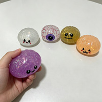 Jouet anti-stress Squishy en PU de 8,5 cm en forme de boulette de soupe de Halloween, boîte cadeau, vente en gros