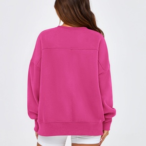 Suéter Casual de Mujer para Otoño, Invierno y Primavera, Forrado de Felpa, Cuello Redondo, Holgado, con Logotipo Frontal - Product Image 3