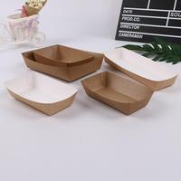 Plateau en papier kraft 100 pk, pour aliments, rapide, boîte à emporter
