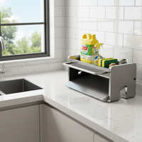 Étagère de cuisine métallique multifonctionnelle – Support de comptoir moderne et écologique pour évier et mobilier domestique