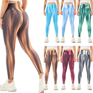 <b>Tie</b> Dye Seamless Elastic Waist High Waist Breathable Quick Dry Eco-Friendly Yoga Fitness Leggings for Women Gym Workout Sports - Product Image 2