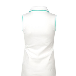 เสื้อโปโลคอวีออกแบบได้อย่างยั่งยืนสำหรับผู้หญิงเสื้อโปโลระบายอากาศสีพื้นแห้งเร็วไม่มีกระดุมลำลองแขนสั้น - Product Image 5