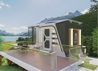 Maison-capsule modulaire miniature, hôtel-capsule de villégiature en plein air, mobilier, lits, construction tendance, construction facile
