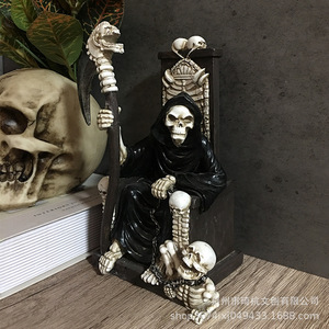 Ornement de trône de la morteuse d'Halloween en résine synthétique pour décoration intérieure QH-21204 - Product Image 1