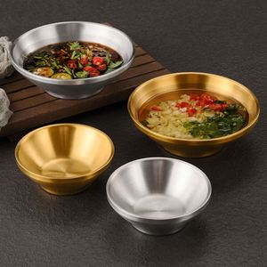 Stainless Steel Salad Fruit Bowl Barbecue Restaurant Soy <b>Sauce</b> Seasoning Bowls 10/12/14/16/18/20/22cm Gold Ice Cream Bowl - Product Image 1