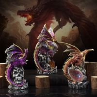 Statues de dragons en résine polymère de Game of Thrones, sculpture LED, figurine de crâne, décoration, autres bougeoirs