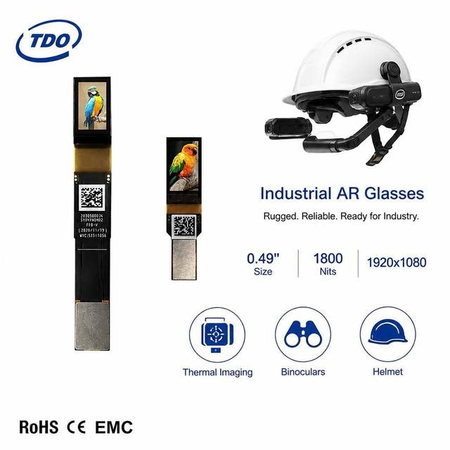 TDO 0.49" 1800nits FHD Micro OLED 1920x1080 MIPI DSI Microdisplay with Driver Board for Industrial AR Glasses/Binoculars/helmet