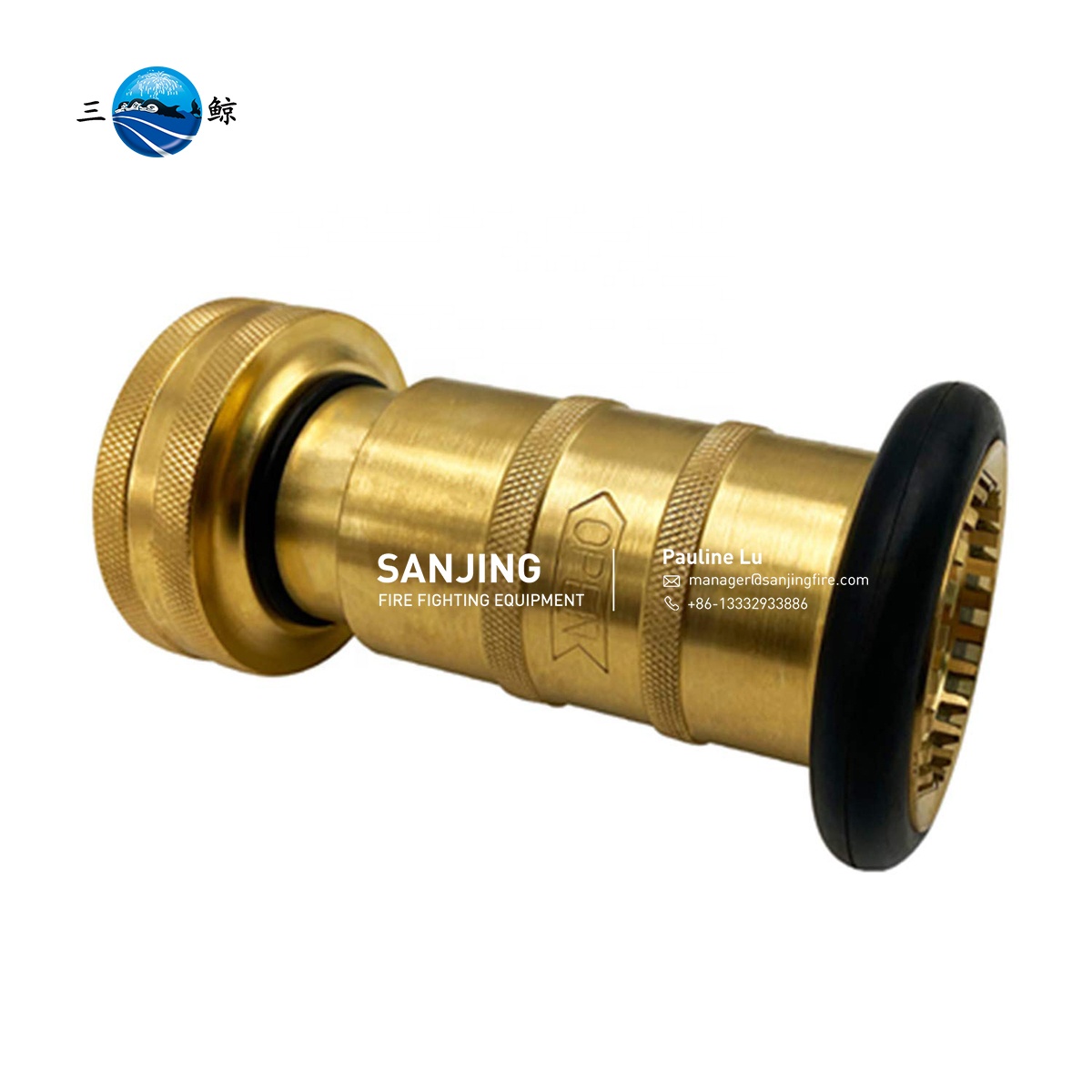 SANJING 消防软管喷嘴黄铜消防设备喷雾喷射雾 (1.5" NH/NST)