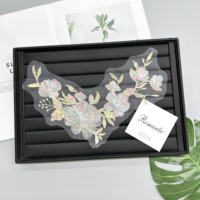 Patch brodé de fleurs à sequins de luxe en gros pour robe de mariée, décoration de vêtements de mode, accessoires de couture