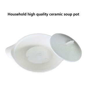 Alivio de oreja doble ovalado con tapa Tazón de sopa Hogar Hotel Tazón Olla Estofado Taza Horno microondas Cubiertos Tazón de cena - Product Image 3