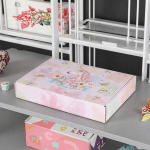 صندوق شحن قابل للطي مصنوع من الكرتون المموج المنقوش حسب الطلب، مصنوع من مواد معاد تدويرها، طباعة ملونة، طلاء مطفي، طلاء بالأشعة فوق البنفسجية - Product Image 2