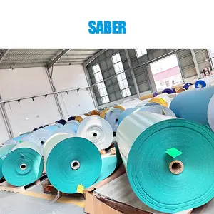 China fábrica gancho e laço filme verde Abrasivo jumbo rolo pintura automotiva polimento sanpaper rolo