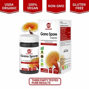 GANOHERB Reishi 포자 분말 추출물 캡슐 300mg, 벽이 깨진 Ganoderma Lucidum, 8 상자, 무료 배송, 면역 부스터 - Product Image 3