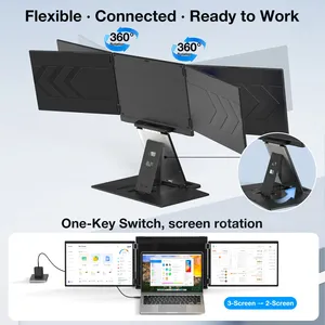 Écran d'extension pour ordinateur <span class=keywords><strong>portable</strong></span> 15,3 pouces, moniteur triple écran 1200P FHD IPS, station de travail mobile à quatre <span class=keywords><strong>écrans</strong></span>, moniteur <span class=keywords><strong>portable</strong></span> pour ordinateur <span class=keywords><strong>portable</strong></span> - Product Image 4