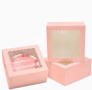 Scatole per <span class=keywords><strong>Torte</strong></span> Personalizzate con Finestra in Carta Bianca per Pasticcerie Domestiche e Professionali, <span class=keywords><strong>Design</strong></span> Personalizzati 10X10X5 - Product Image 1