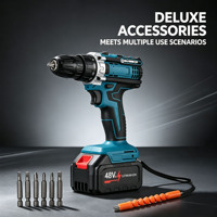Perceuse-visseuse sans fil 48V sans balais, vitesse variable, batterie lithium 2.0Ah 601W avec couple max 45Nm pour bricolage domestique et OEM