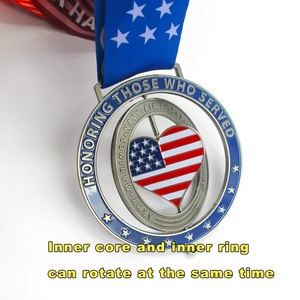 Manufacturer Wholesale Design Zinc Alloy Metal 3D Gold Rotating Award Marathon Running Sports Medal Custom Antique Folk Art - Product Image 2