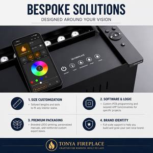 Meilleur prix intérieur moderne cheminée électrique <span class=keywords><strong>d</strong></span>écor sous TV télécommande App contrôle flamme pas de chauffage vapeur cheminée - Product Image 5