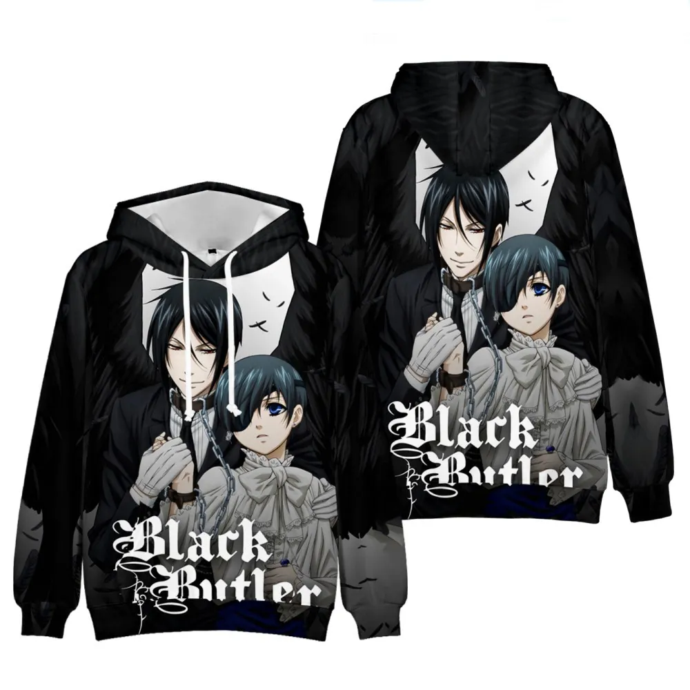 Benutzer definierte 3D-gedruckte japanische Manga Black Butler Hoodie Anime Pullover Sweatshirts Männer/Frauen Hoodies