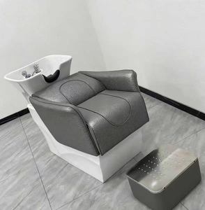 Nouveau lit de lavage semi-allongé haut de gamme pour salon de coiffure, avec bac en céramique, pour coiffure simple et rinçage des cheveux - Product Image 5