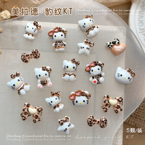 Accesorios de <span class=keywords><strong>Uñas</strong></span> con Diseño de Leopardo y <span class=keywords><strong>Hello</strong></span> <span class=keywords><strong>Kitty</strong></span>, Nuevos Adornos de <span class=keywords><strong>Uñas</strong></span> con Lazo y Corazón de Dibujos Animados - Product Image 5