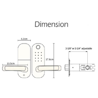 Cerradura Inteligente con Huella Dactilar, Contraseña, Tarjeta IC, Aplicación Móvil, Llave de Emergencia, Material de Aluminio para Puerta de Madera, Compatible con Tuya App