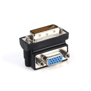 Nam <span class=keywords><strong>DVI</strong></span> Sang <span class=keywords><strong>VGA</strong></span> Nữ 90 Độ Bộ Chuyển Đổi Uốn Cong Góc Phải 24 + 5 PC Bộ Chuyển Đổi Hiển Thị - Product Image 1