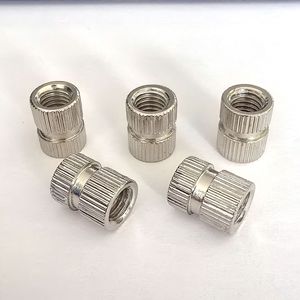 Insertos de Tuerca Cilíndrica Roscada de Doble Extremo M10x8x6, Rosca Métrica, Acero al Carbono Niquelado, Grado A B C Nivel 4.8 - Product Image 2