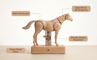 Ornement de cheval automatique en bois massif fait main Jhisen, cadeau d'entreprise pour anniversaire et Noël, décoration de bureau et de maison