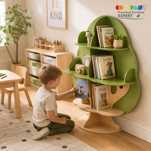 Muebles Modernos de Madera para Jardín de Infancia, Estantería de Pared, Rincón de Lectura, Almacenamiento para Preescolar, Guardería y Aula - Product Image 2