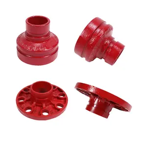 Grooved Pipe Fitting FM UL Fire Fighting DI Grooved Pipe Fittings Ductile Cast Iron Coupling Mechanical Tee Flange Rigid Couplings Flexible Couplings