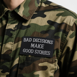 การตัดสินใจที่ไม่ดีของการเรืองแสงในแผ่นยางสีเข้มลายตลกสีดำสีแดงยางนิ่มปักลายเรื่องราวดีแผ่นปะติดไหล่แบบเย็บติด - Product Image 5