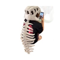 Nouveau Costume de Squelette de Dinosaure, Chapeau Crâne Ludique, Rembourrage en Polyester et Coton PP, Poupée Parfaite pour Machine à Griffes, Jouet Préféré des Enfants pour Cadeau