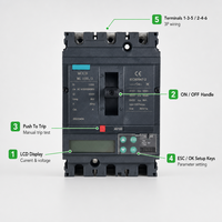 Disjoncteur à boîtier moulé LVMA MCCB LMM3Z-250H 100A-1600A 3P/4P Micrologic 5.0A Affichage électronique LCD 50/60Hz AC 415V/690V