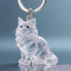Porte-clés souvenir en acrylique transparent pour collectionner les poils d'animaux, chaton, <span class=keywords><strong>chat</strong></span>, chien, mémoire, souvenir, bricolage - Product Image 1