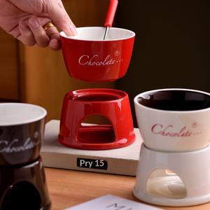 Tasse à <span class=keywords><strong>fondue</strong></span> au chocolat en céramique résistante aux hautes températures, style influenceur créatif transfrontalier japonais-coréen, simple - Product Image 4