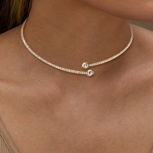 <span class=keywords><strong>Collar</strong></span> Fino y Elegante para Mujer con Colgante de Corazón de Moissanita de 0.8CT y 6mm en Plata de Ley 925, Gargantilla Sencilla de Joyería - Product Image 6