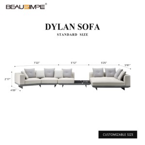 Italian for Design Dylan <strong>White</strong> Leather Sofa Set Customizable Whole Home Furniture Foshan Furniture Factory - Product Image 3