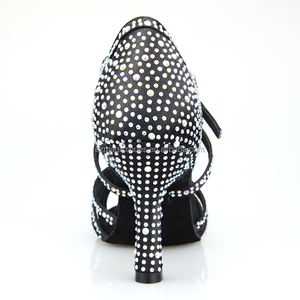 Petites perles personnalisées chaussures <span class=keywords><strong>de</strong></span> <span class=keywords><strong>danse</strong></span> <span class=keywords><strong>de</strong></span> salon pour femmes semelle en daim bleu Satin sandales <span class=keywords><strong>de</strong></span> <span class=keywords><strong>danse</strong></span> latine 7CM - Product Image 6