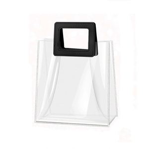 Sac fourre-tout transparent réutilisable en PVC durable avec logo personnalisé pour cadeaux invités, anniversaires, baby shower, demoiselles d'honneur, emballage de mariage - Product Image 1