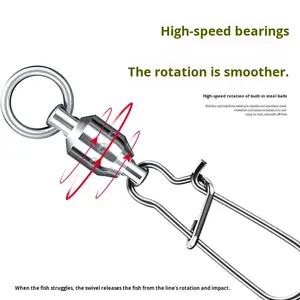 Anneau en forme de 8, pêche rapide, équipement de pêche, roulement renforcé, émerillon à ressort, accessoires de pêche en mer - Product Image 4