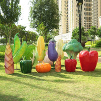 Sculpture d'extérieur artisanale en fibre de verre, lumineuse, en forme de légumes simulés (citrouille, pousses de bambou), pour cour, ferme et jardin
