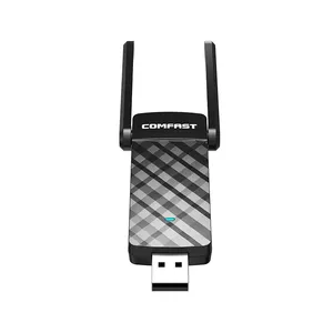 Adapter dongle wifi nirkabel, pemasangan otomatis 1200Mbps comfast usb3.0 kartu jaringan pemanjang wifi