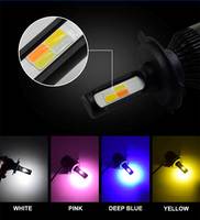 2 ampoules LED S2 H4, phare LED H1 H7 H8 H11 HB3 HB4 60W, lumières LED 4 couleurs, lampe automobile, phare LED pour voiture, 12V 24V