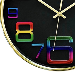 Hiện Đại 12 Inch Mặt Duy Nhất Nhựa Đồng Hồ Treo Tường Đầy Màu Sắc Gradient Cầu Vồng Thạch Anh Ba Chiều Cho Phòng Khách Cho <span class=keywords><strong>Amazon</strong></span> - Product Image 3